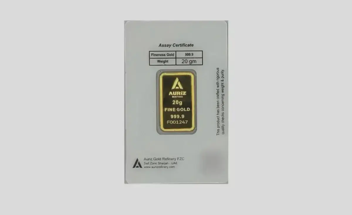 Auriz Minting 20gm 24K Gold Bar - Variable Design-2-2