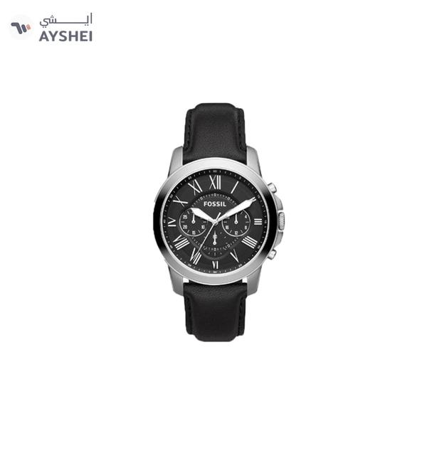 Fossil Men's Leather Chronograph Wrist Watch FS4812IE - 48 mm - Black