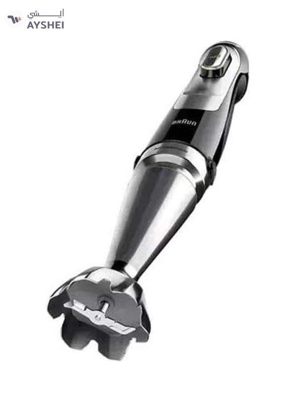 BRAUN hand Blender, Multi quick 9, 2L Food Processor, 600ml Beaker, 500ml Chopper, Whisk, Potato Masher, Stainless Steel Shaft, Splash Control, MQ9187XLI Black-Silver