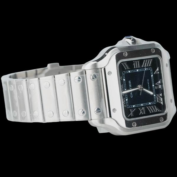 Cartier Santos Steel with Blue Roman Dial - Medium