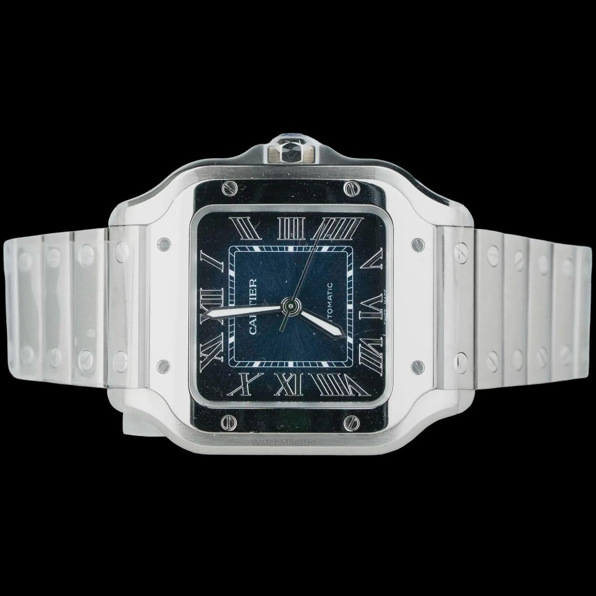 Cartier Santos Steel with Blue Roman Dial - Medium-4-4