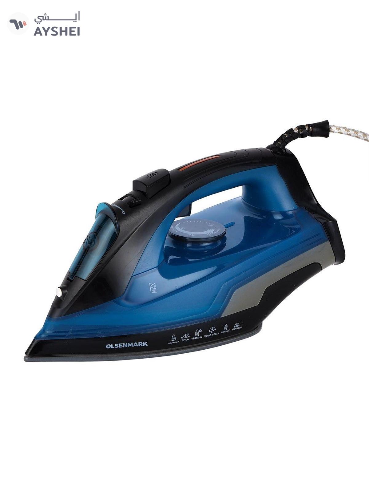 Olsenmark Steam Iron All Kinds of Fabric 400 ml 2200 W OMSI1681N Blue-5-5