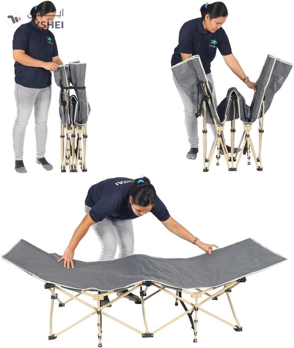 Yatai Decor Camp Bed for Adults, Extra Wide Heavy Duty Foldable Portable Camping-4-4