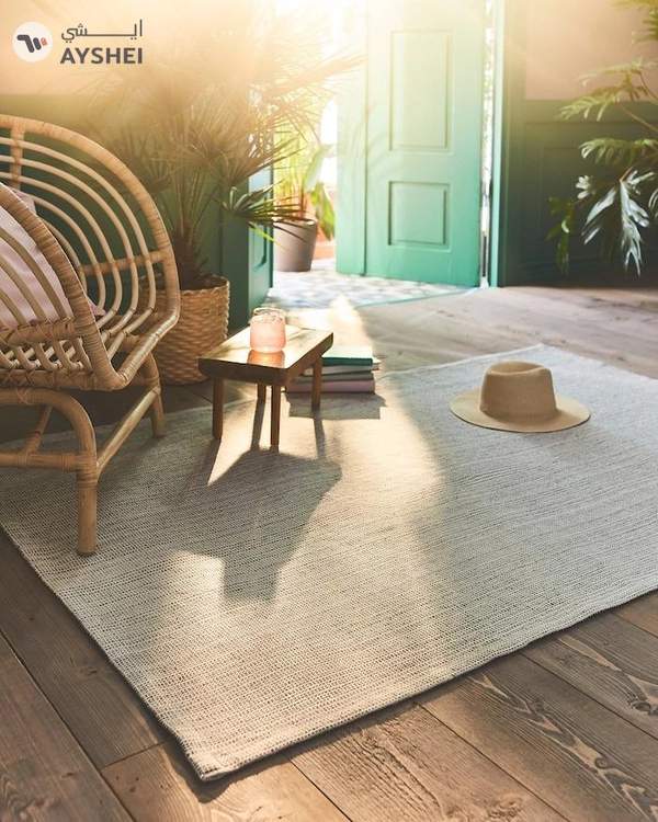 IKEA TIPHEDE Rug, Flatwoven, Natural/Black, 120x180 cm