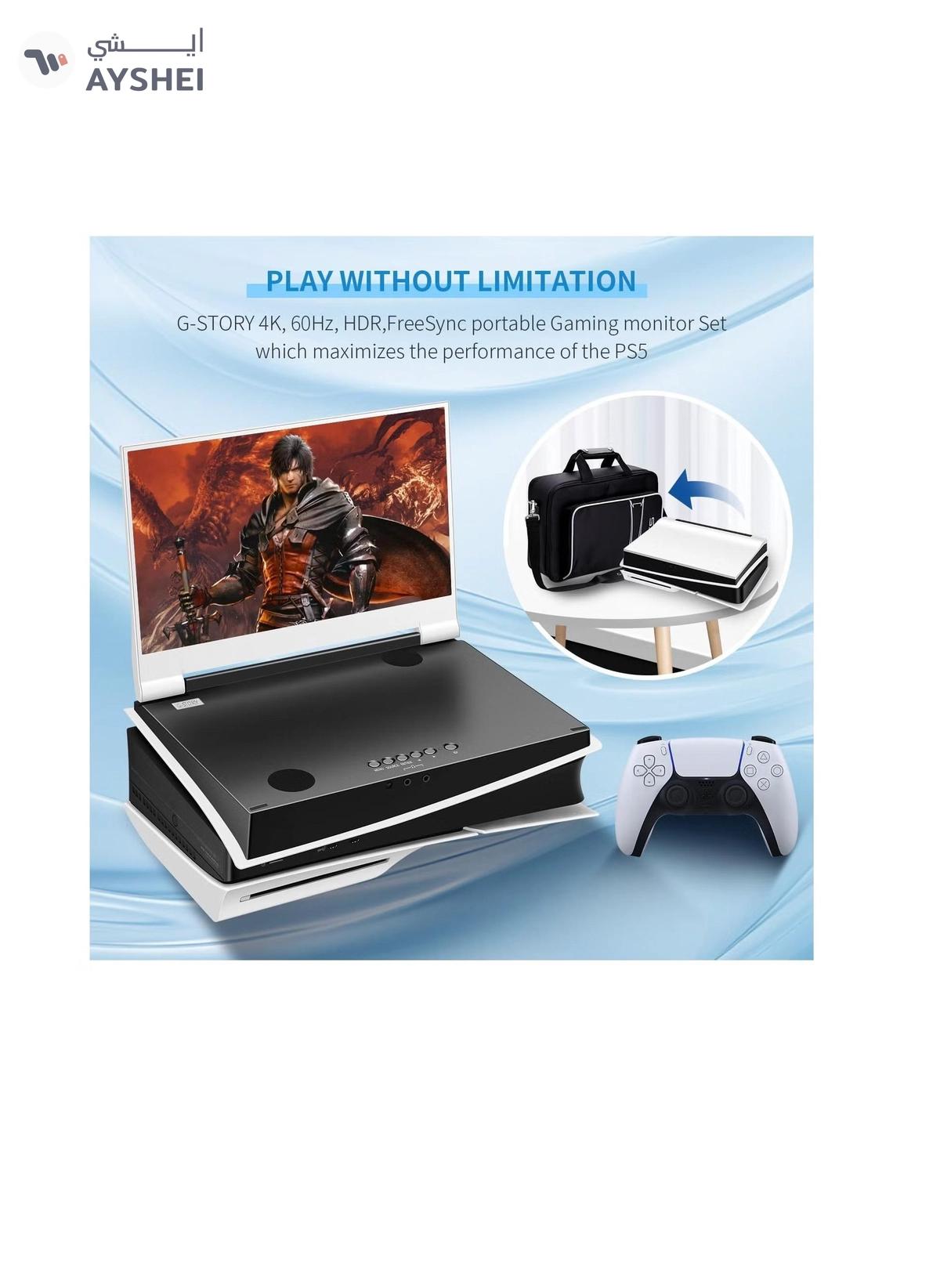 G-STORY 14" Inch IPS 4k 60Hz Portable Monitor Gaming Display Integrated with PS5 Slim(not Included)-2-2