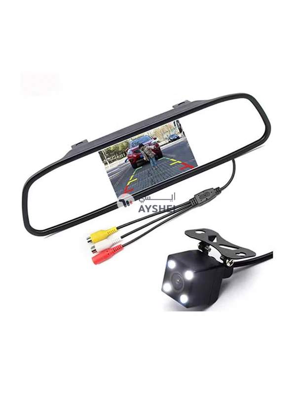 Generic PZ603 Car Video Monitor HD Auto Parking LED Night Vision CCD Reverse Rear View Camera With 4.3 inch Car Rear View Mirror