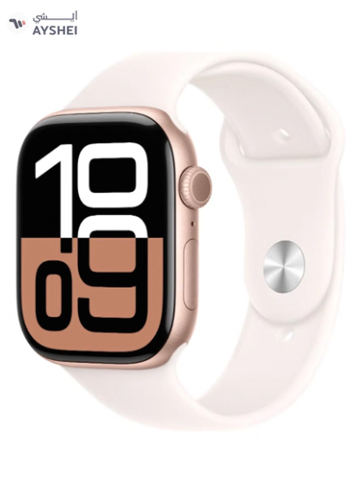 Apple Watch Series 10 GPS 46mm Rose Gold Aluminium Case With Light Blush Sport Band-0-0