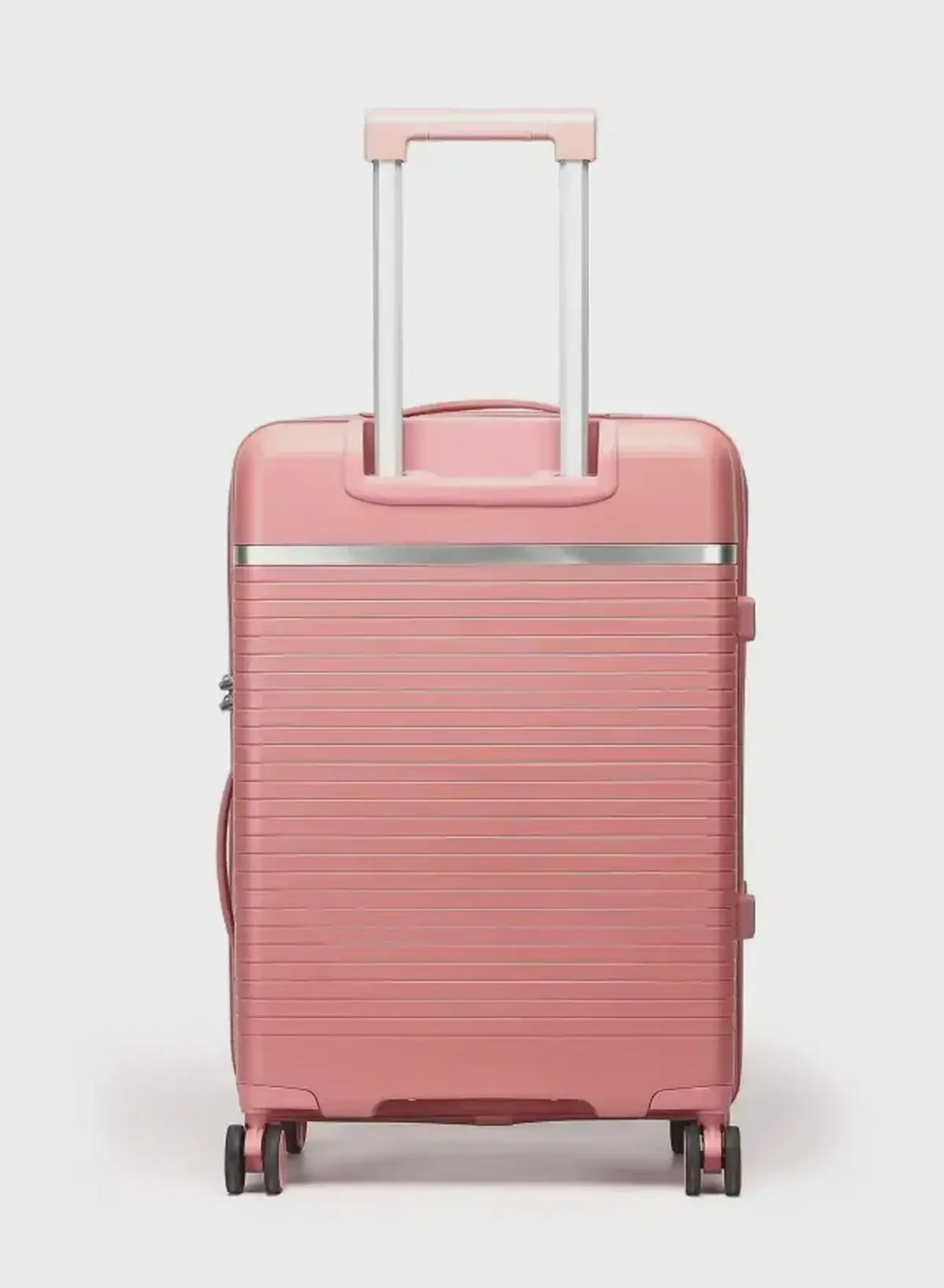 British Traveller 3-Piece Polypropylene Luggage Set | 20”, 24”, 28” Lightweight Suitcases with 360° Spinner Wheels, TSA Lock, Water & Scratch Resistant | Durable Hard Shell Trolley Bags with Telescopic Handle - Pink-2-2