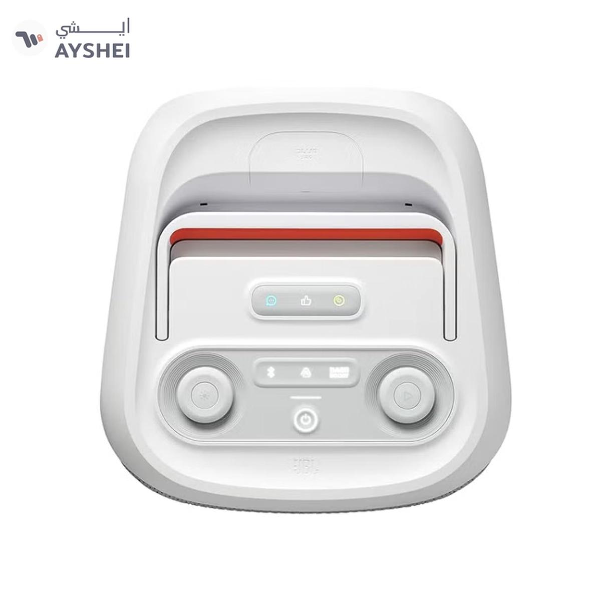 JBL PartyBox Club 120 - Portable Party Speaker with Foldable Handle, Powerful Pro Sound, Futuristic lightshow, Up to 12 Hours of Play time, Splash Proof, Dual Mic & Guitar Inputs JBLPBCLUB120SWUK White-1-1