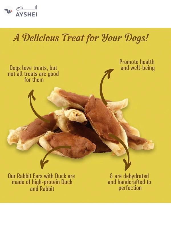 Dog Fest Rabbit Ears With Duck for Adult Dogs,Dog Treats - 90g