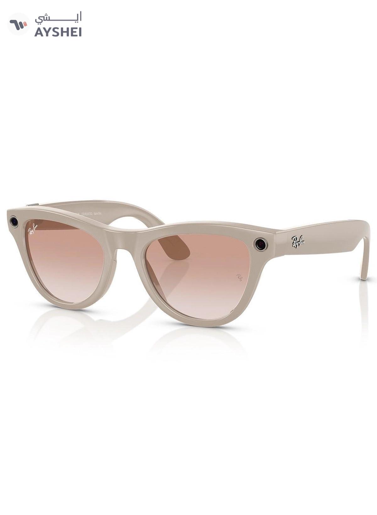 Meta Ray-Ban Wearable x Skyler RW4010 670013-52 Chalky Grey / Cinnamon Lenses Pink-0-portrait