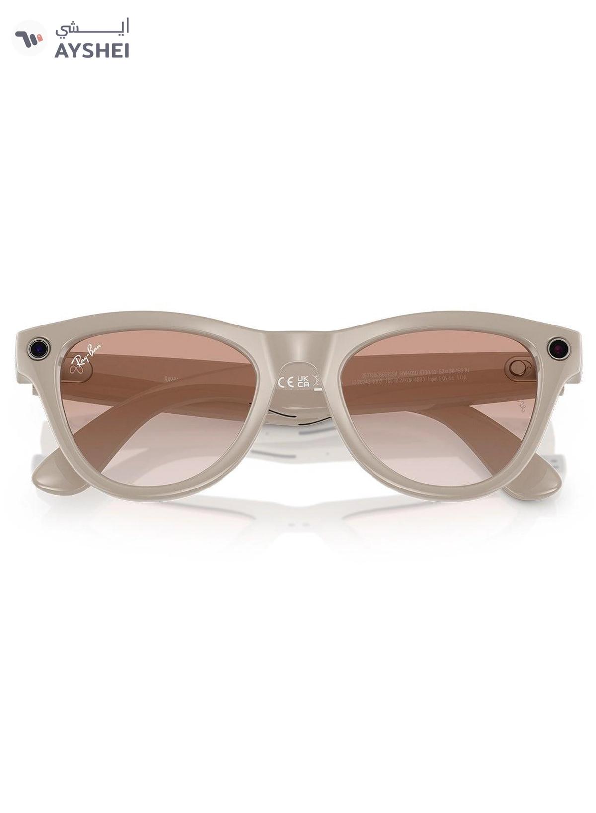 Meta Ray-Ban Wearable x Skyler RW4010 670013-52 Chalky Grey / Cinnamon Lenses Pink-1-portrait
