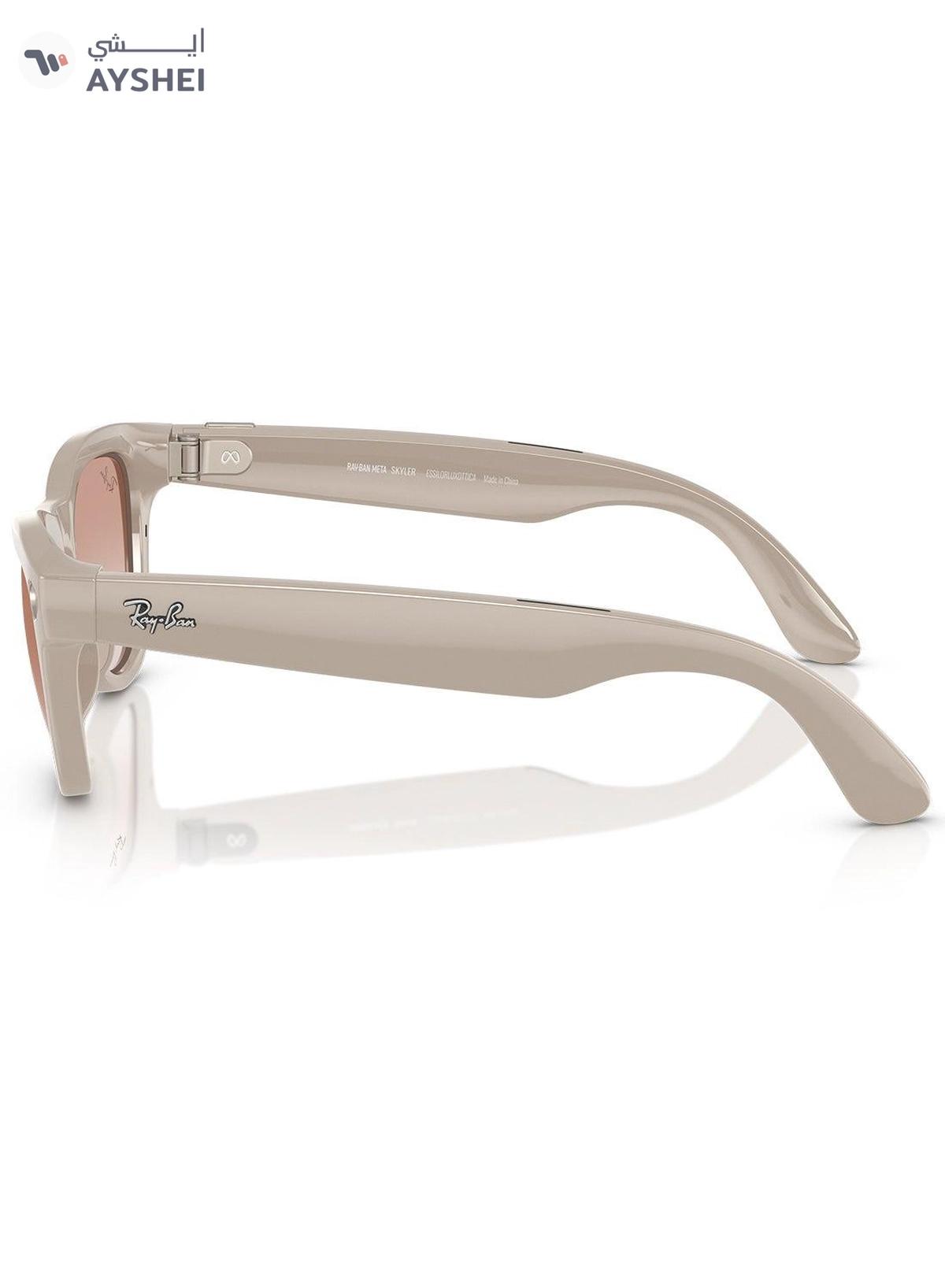 Meta Ray-Ban Wearable x Skyler RW4010 670013-52 Chalky Grey / Cinnamon Lenses Pink-1-portrait