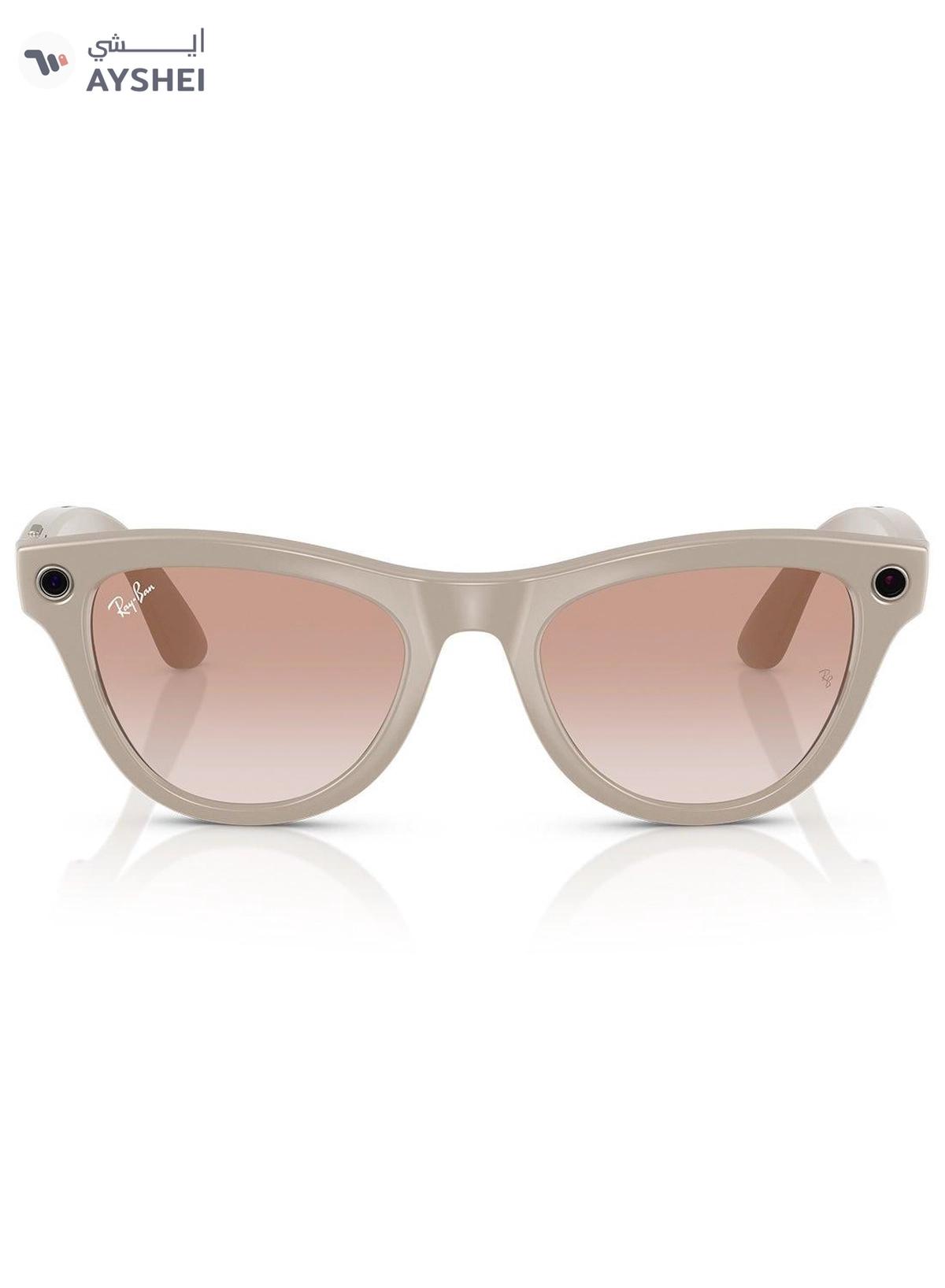 Meta Ray-Ban Wearable x Skyler RW4010 670013-52 Chalky Grey / Cinnamon Lenses Pink-4-4