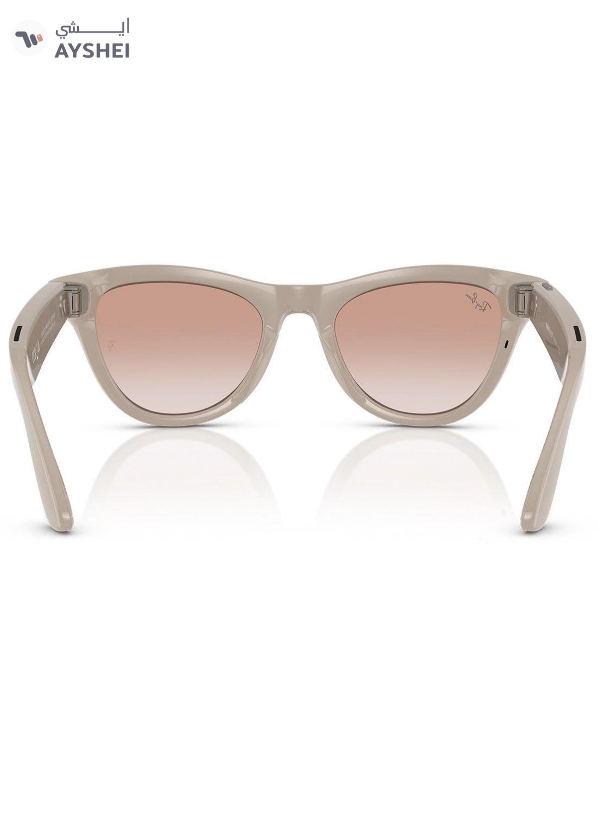 Meta Ray-Ban Wearable x Skyler RW4010 670013-52 Chalky Grey / Cinnamon Lenses Pink-5-5
