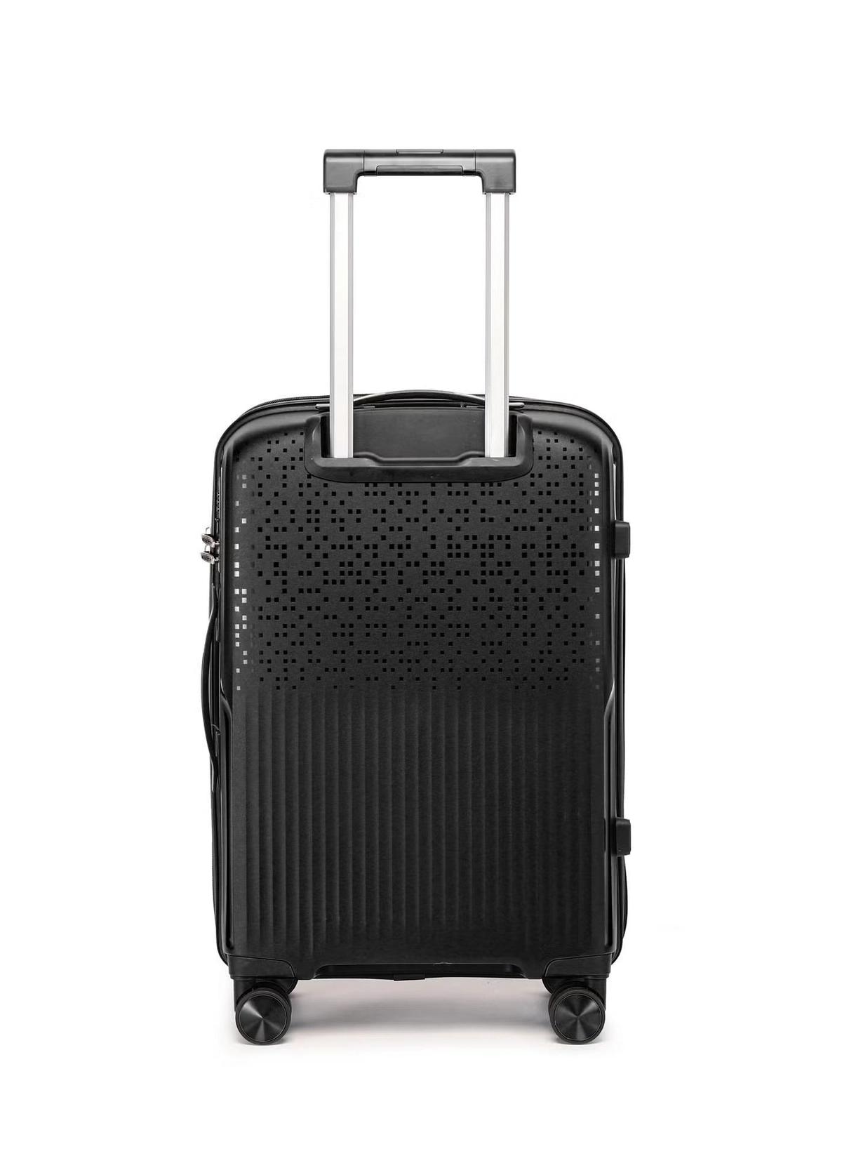 British Tourister 3 Piece Polypropylene Hard Side Spinner Luggage Trolley Set 20/24/28 Inch - Black-2-2