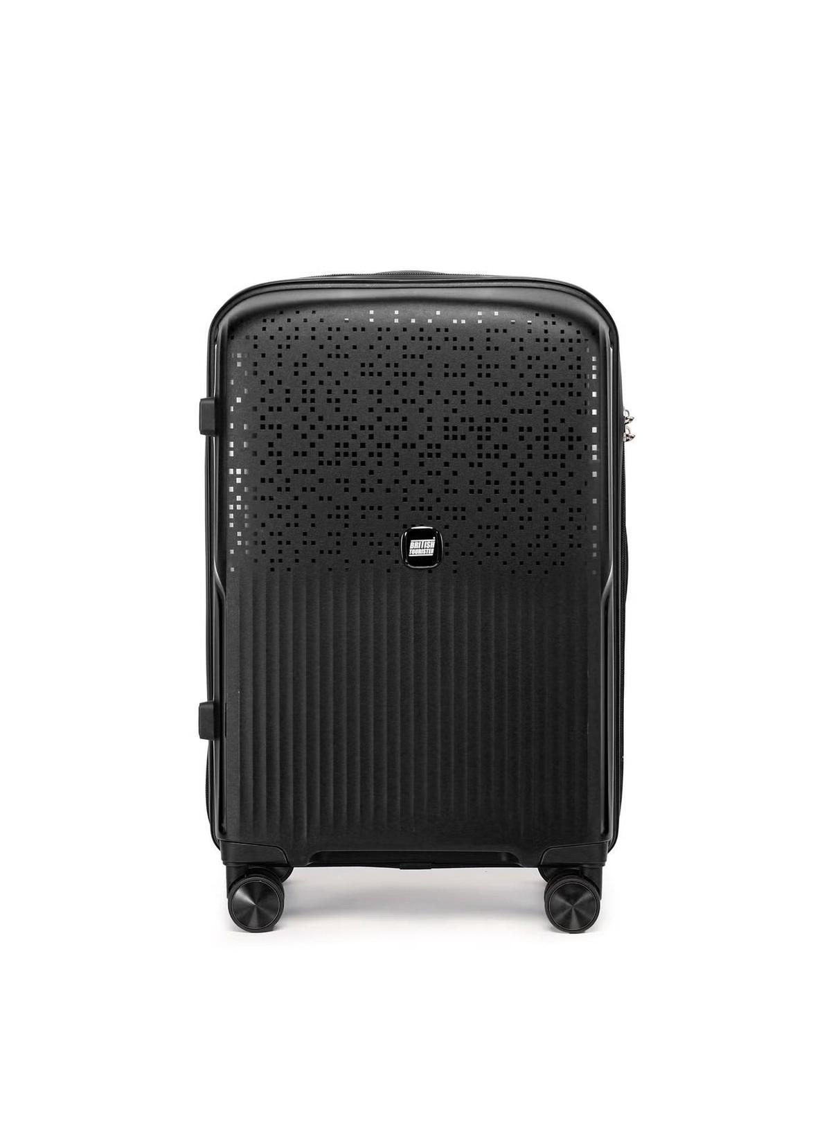British Tourister 3 Piece Polypropylene Hard Side Spinner Luggage Trolley Set 20/24/28 Inch - Black-3-3