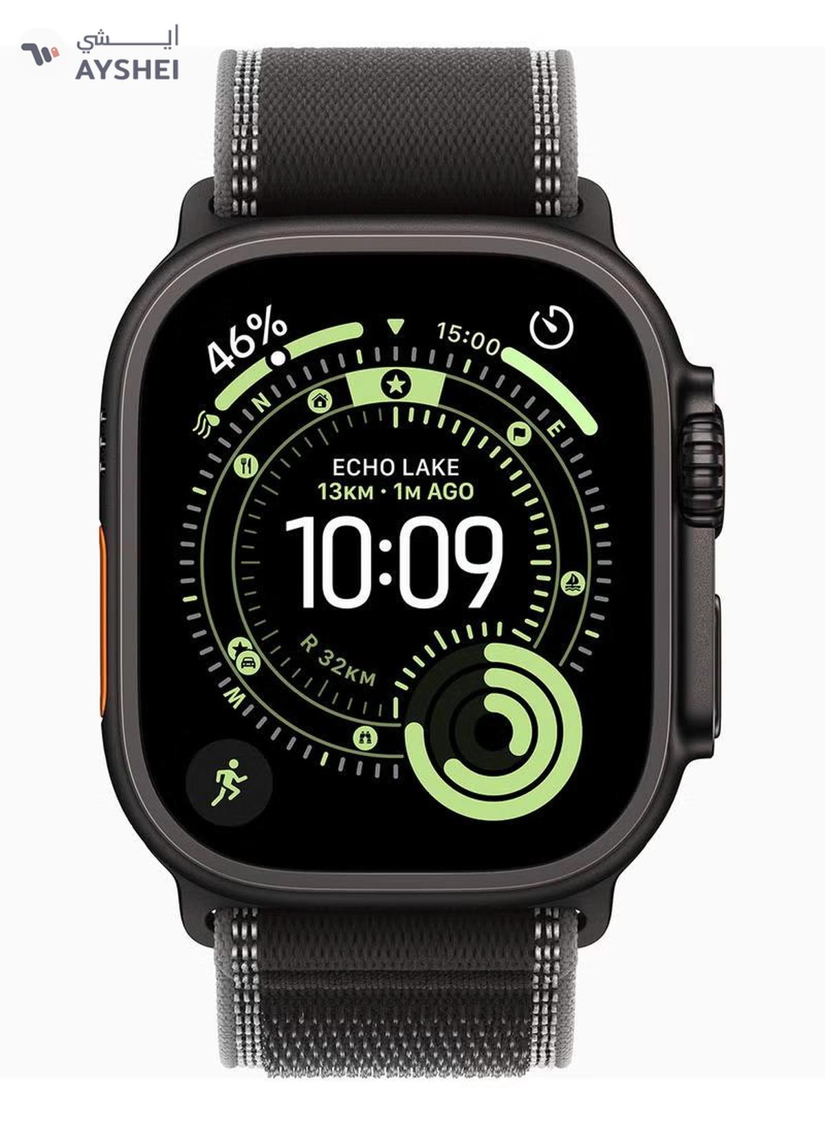 Apple Watch Ultra 3 GPS + Cellular 49mm (TDRA Version) Black Titanium Case With Black/Charcoal Trail Loop - S/M-0-portrait