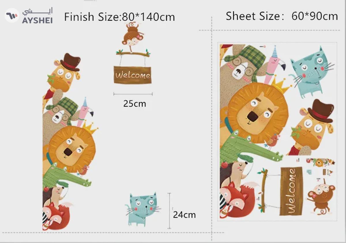 Babyqlo Zoo Animals Wall Sticker For Baby and Kids Room-1-landscape