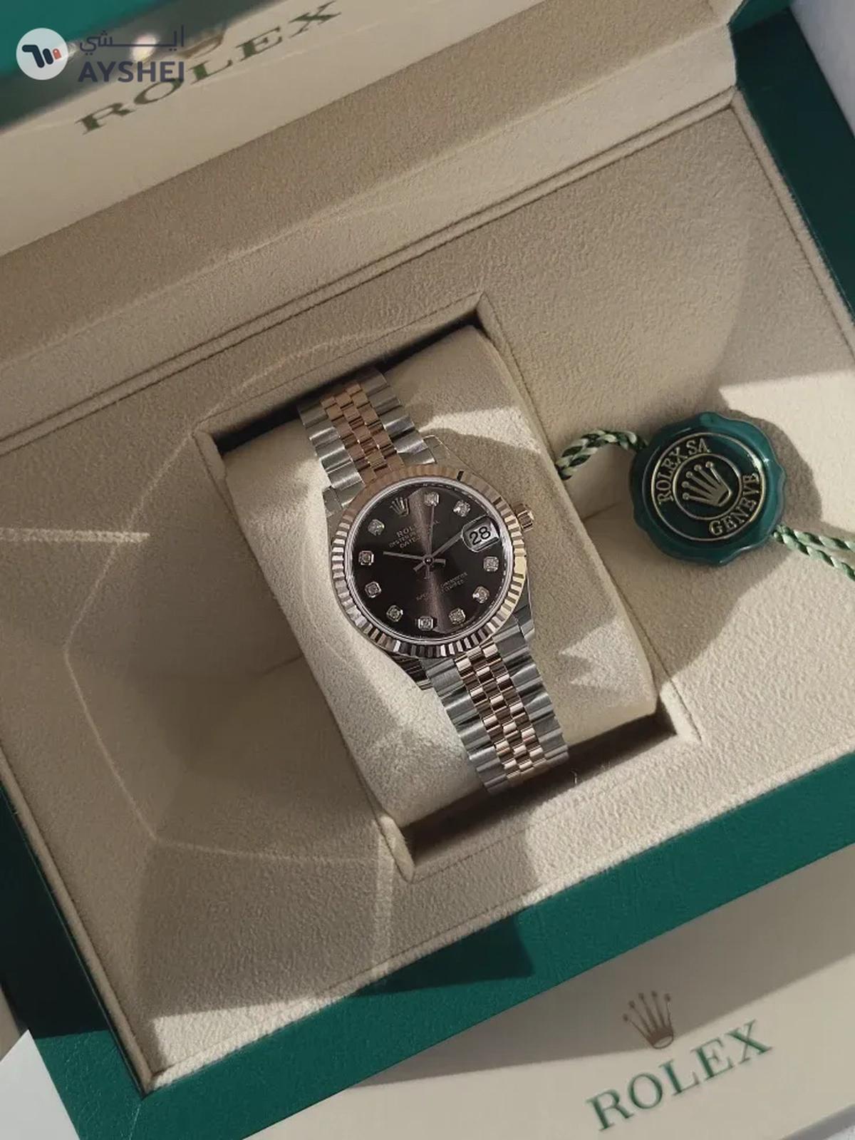 Rolex Datejust 31mm Steel and Everose Gold Chocolate Dial Diamond index Jubilee Bracelet-2-2