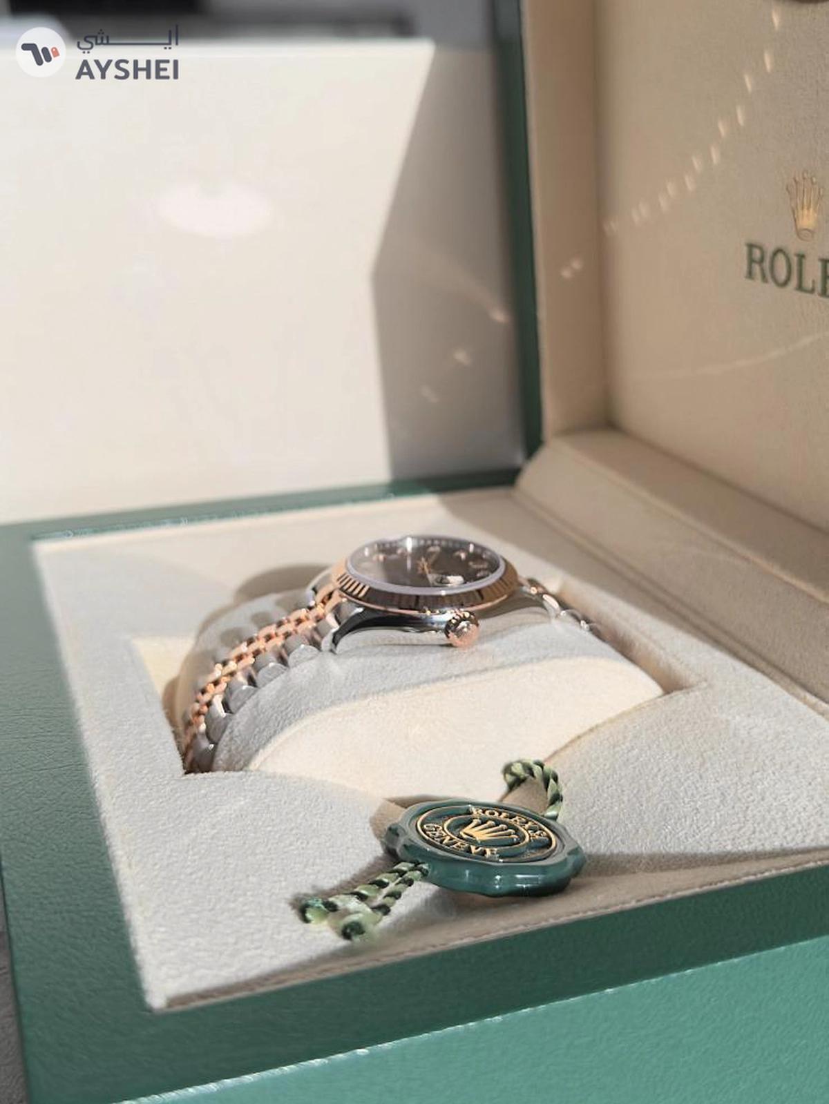 Rolex Datejust 31mm Steel and Everose Gold Chocolate Dial Diamond index Jubilee Bracelet-4-4