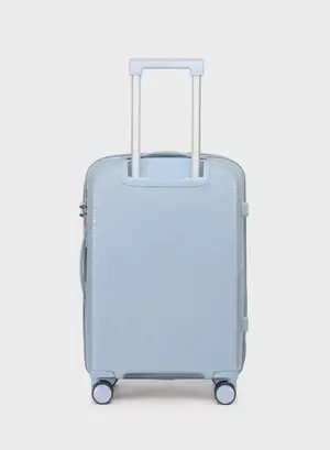 British Tourister 3 Piece Polyproplene Hard Side Spiner Luggage Trolley Set 20/24/28 Inch - Grey Blue