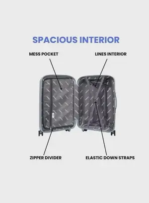 British Tourister 3 Piece Polyproplene Hard Side Spiner Luggage Trolley Set 20/24/28 Inch - Grey Blue