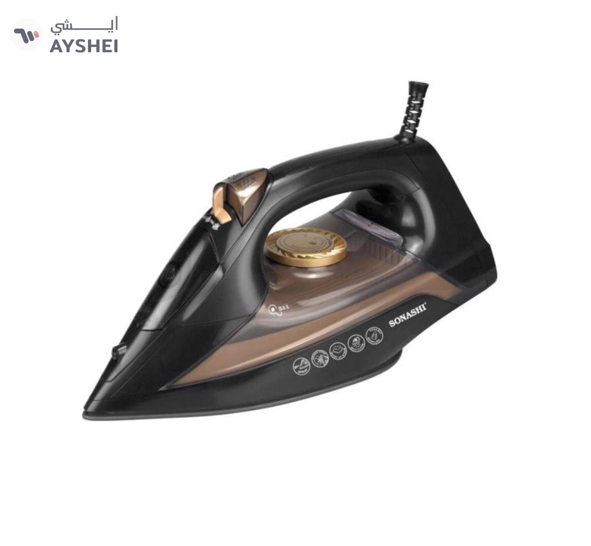 Sonashi Steam Iron with Ceramic Coated Soleplate/Self Clean Function,1 kg 2200 W-0-0