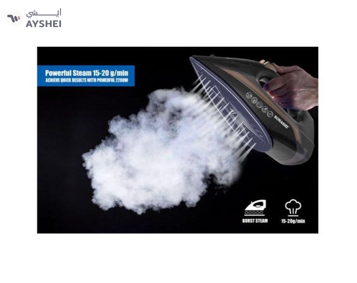 Sonashi Steam Iron with Ceramic Coated Soleplate/Self Clean Function,1 kg 2200 W-1-landscape