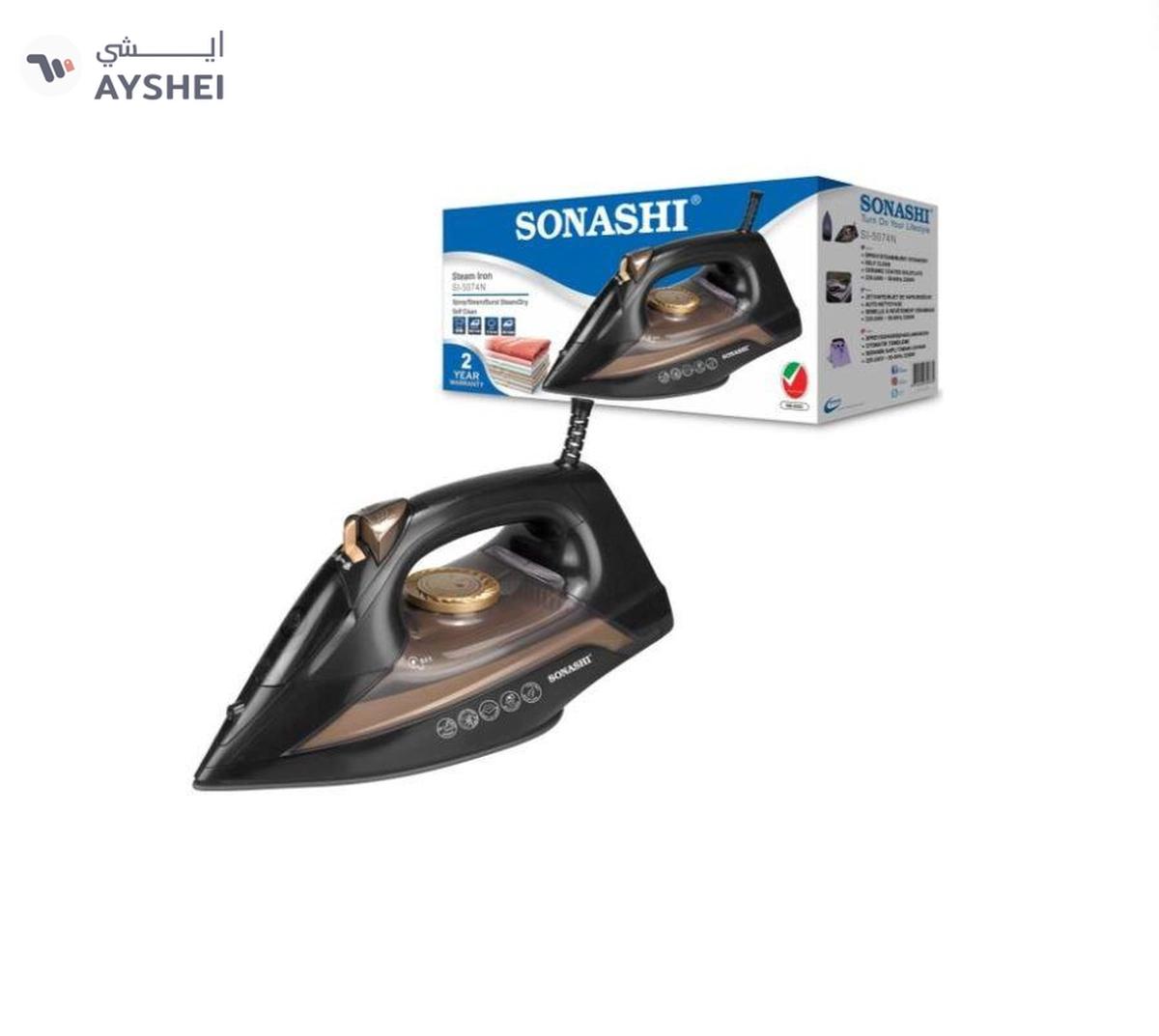 Sonashi Steam Iron with Ceramic Coated Soleplate/Self Clean Function,1 kg 2200 W-7-7