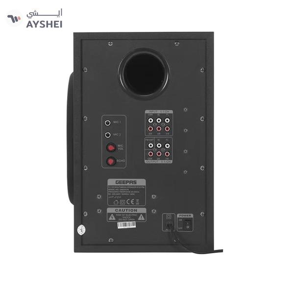 Geepas 5.1 Channel Multimedia Speaker System with Remote Control- GMS8578| FM Radio, Bluetooth, USB Input, SD Card Reader, Karaoke Function| LED Display