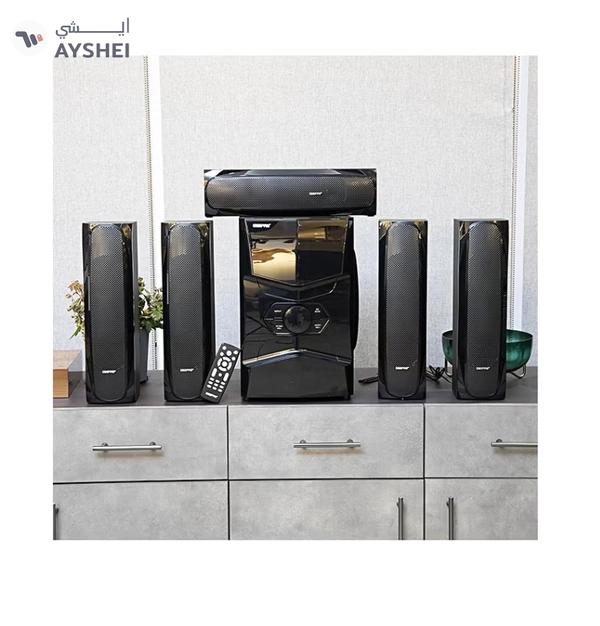 Geepas 5.1 Channel Multimedia Speaker System with Remote Control- GMS8578| FM Radio, Bluetooth, USB Input, SD Card Reader, Karaoke Function| LED Display