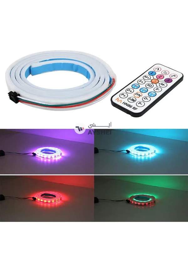 Generic 1.2m Car Auto Waterproof Universal Rear Colorful Flowing Light Tail Box With RF Wireless Remote Control And Tail Light Controller