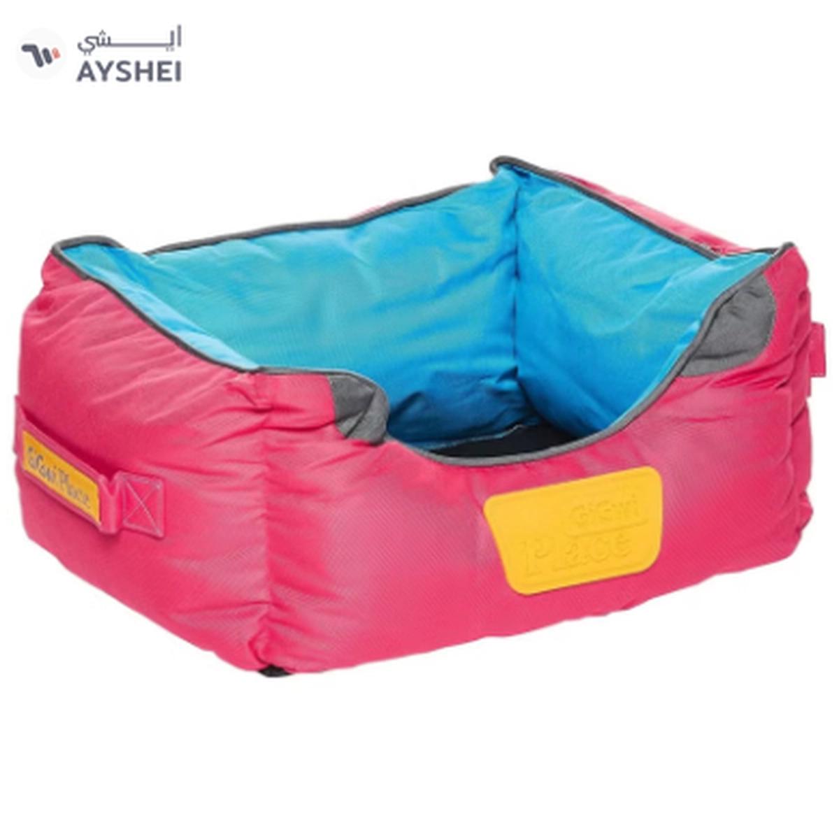 GiGwi Place Soft Bed Blue & Red S : L-45 / W-35 / H-21 cm-1-portrait