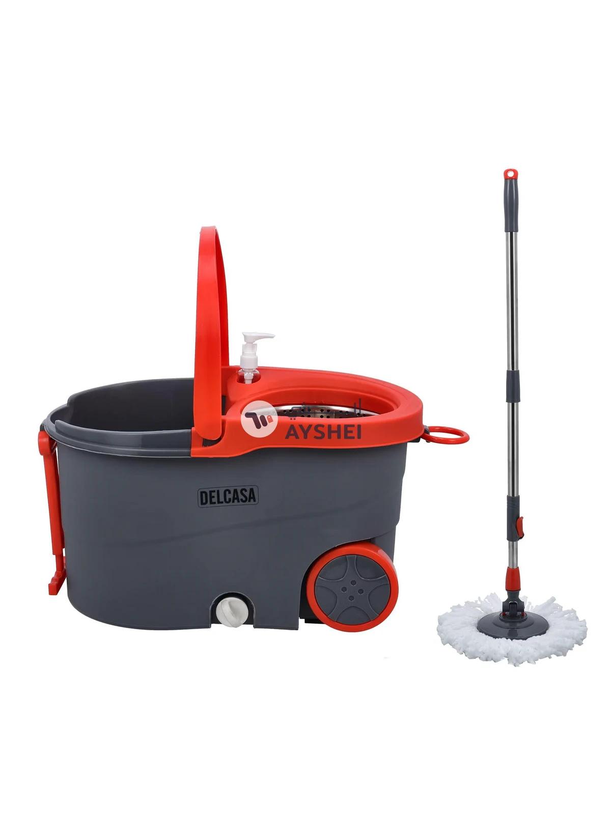 DELCASA Spin Easy Mop with Steel Drum Microfiber Mop Head DC2358-1-portrait