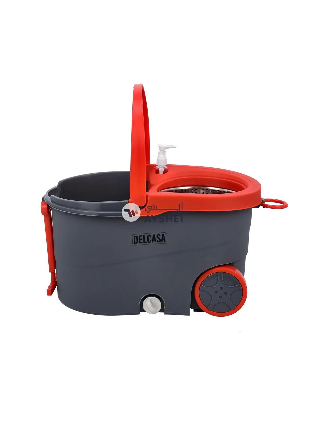 DELCASA Spin Easy Mop with Steel Drum Microfiber Mop Head DC2358-5-5