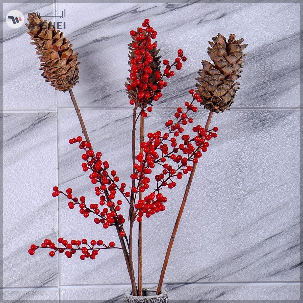 YATAI Pack of 3 Christmas Natural Pine Cones Stems Christmas Tree Ornament-1-1