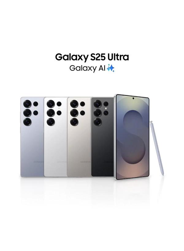 Samsung Galaxy S25 Ultra AI Dual SIM Titanium Whitesilver 12GB RAM 256GB 5G - Middle East Version