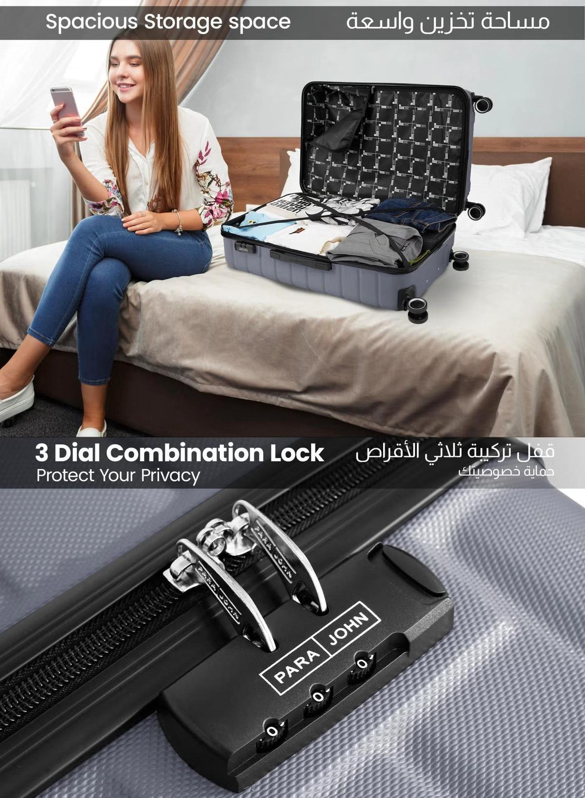 PARAJOHN Beta Cabin Size Lightweigh ABS Hardside Spinner Luggage Trolley -20 Inch Silver-2-2