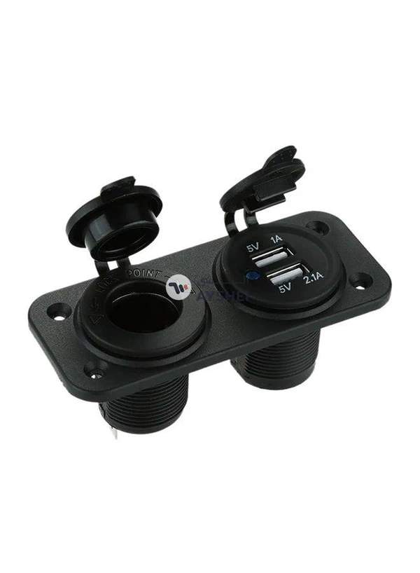 Generic 2-Piece Lighter USB Power Socket Set