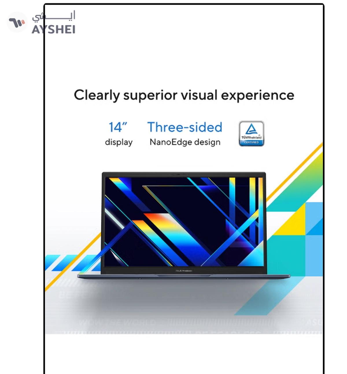 ASUS Vivobook 14 Laptop With 14-Inch Display, Core i5-1334U Processor/8GB RAM/512GB SSD/Intel UHD Graphics/Windows 11 Home English Quiet Blue English Quiet Blue-3-3