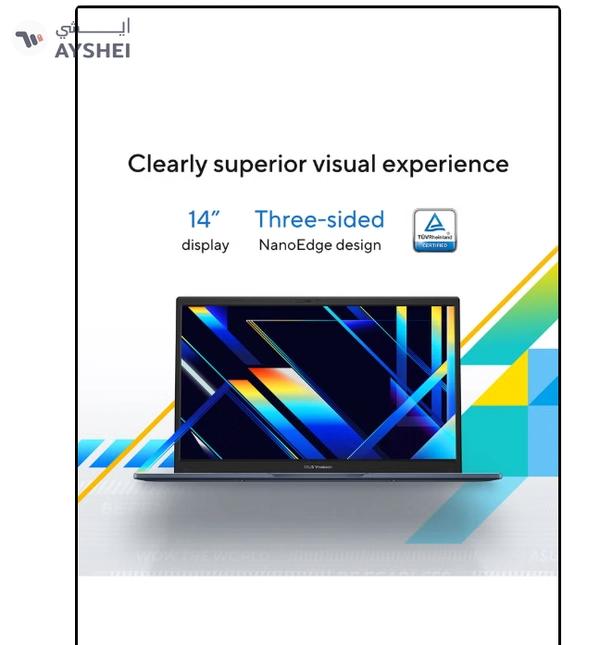 ASUS Vivobook 14 Laptop With 14-Inch Display, Core i5-1334U Processor/8GB RAM/512GB SSD/Intel UHD Graphics/Windows 11 Home English Quiet Blue English Quiet Blue