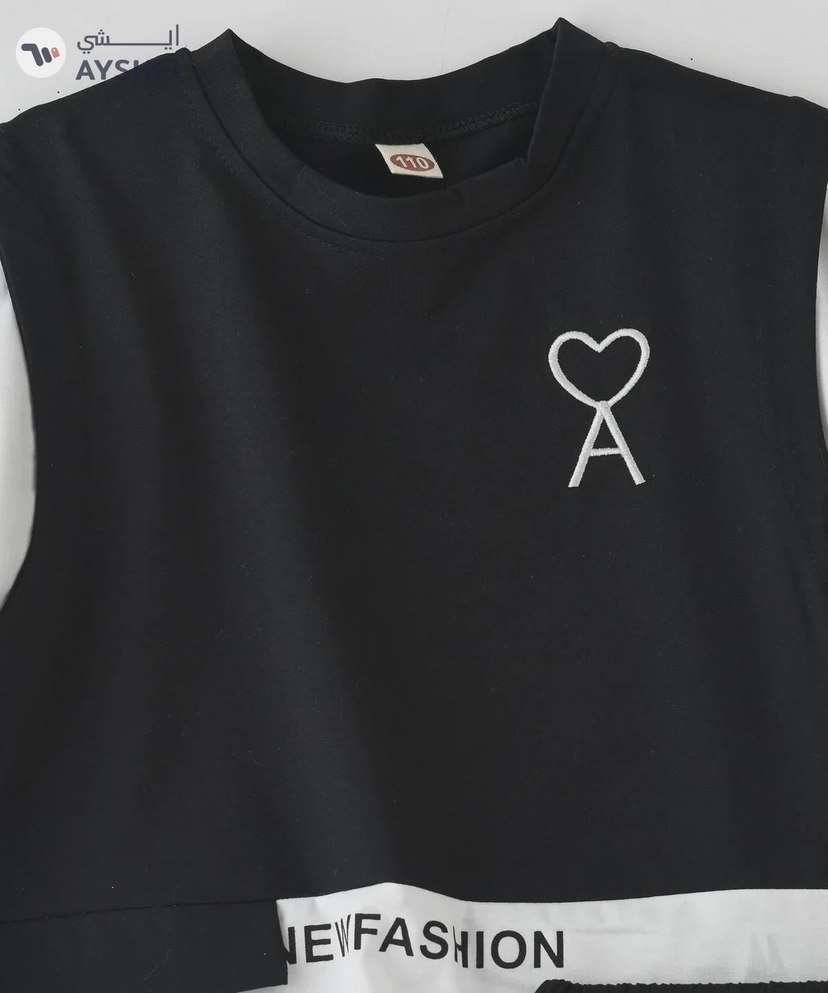 Babyqlo Black and white t-shirt and short set for boys-1-portrait