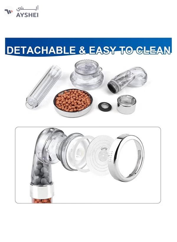 Eworld 3-Mode High Pressure Shower Head with Ionic Function and Handheld Filter