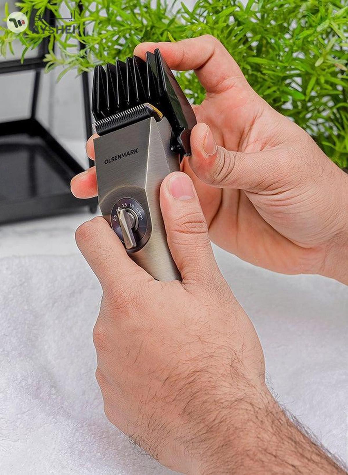 Olsenmark Professional Hair and Beard Trimmer OMTR4102, Waterproof IPX6 LED Display Gold-1-portrait