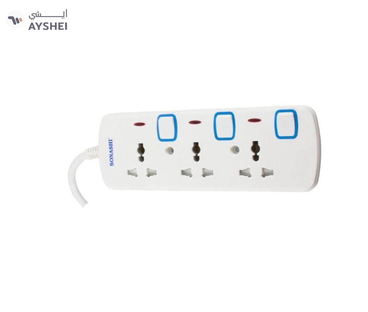 Sonashi 3 Way Universal Extension Socket with 5M Length Copper Cord Featured with Indicator Light-0-landscape