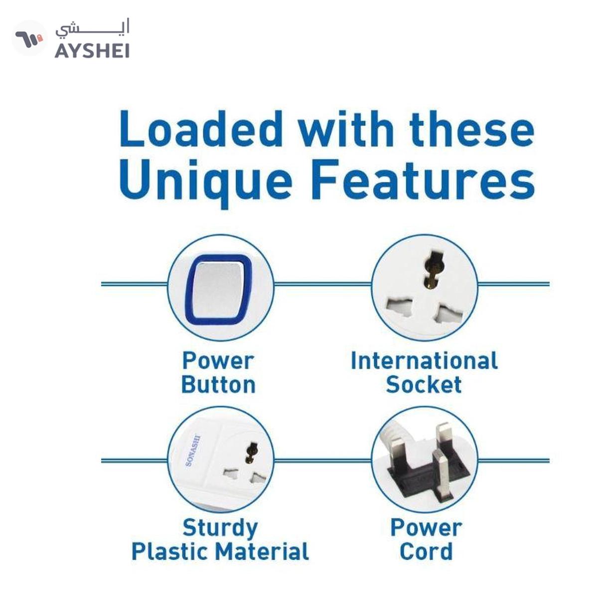 Sonashi 3 Way Universal Extension Socket with 5M Length Copper Cord Featured with Indicator Light-4-4