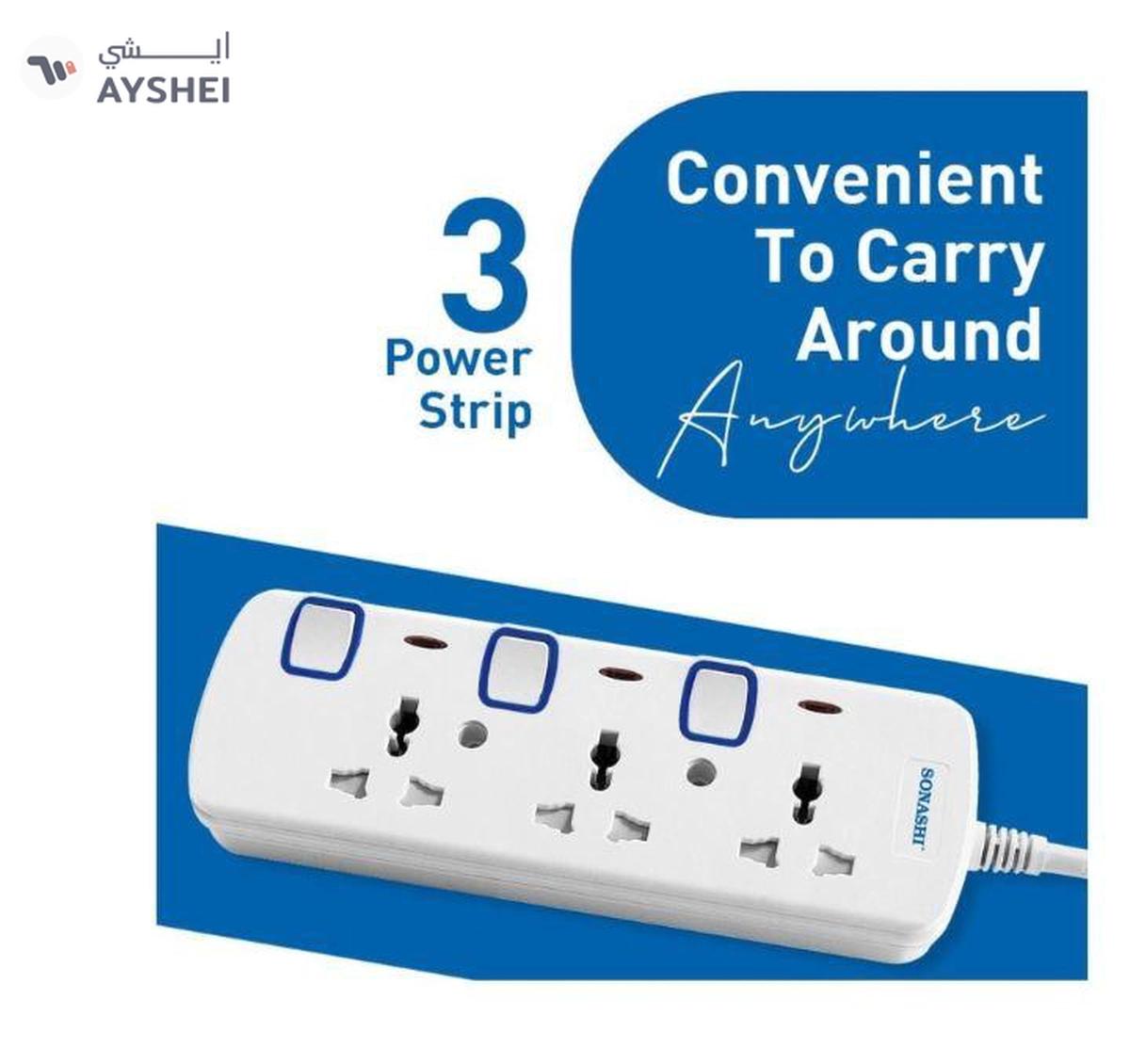 Sonashi 3 Way Universal Extension Socket with 5M Length Copper Cord Featured with Indicator Light-6-6