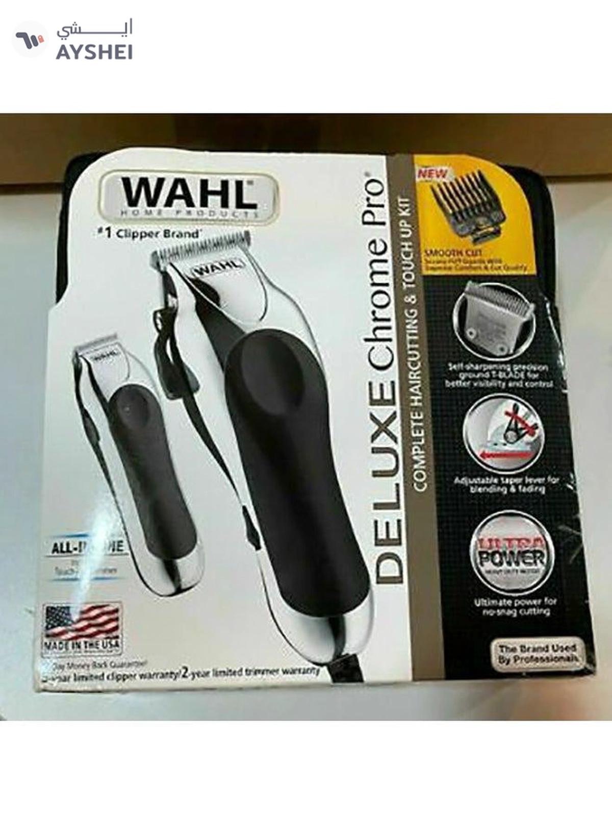WAHL Deluxe Chrome Pro Hair Beard Clipping And Trimming Black/Silver-2-2