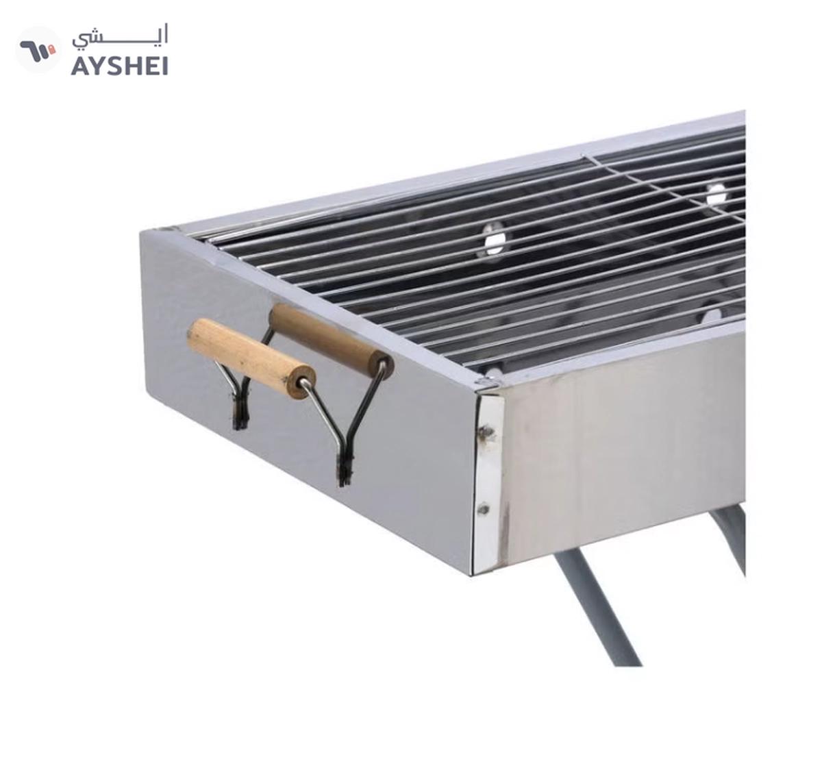 Royalford RF10366 Foldable Stainless Steel BBQ Stand with Grill| Portable Charcoal Barbecue |Large Cooking Surface| Heat-Resistant & Easy to Carry for Camping, Picnic etc-3-3
